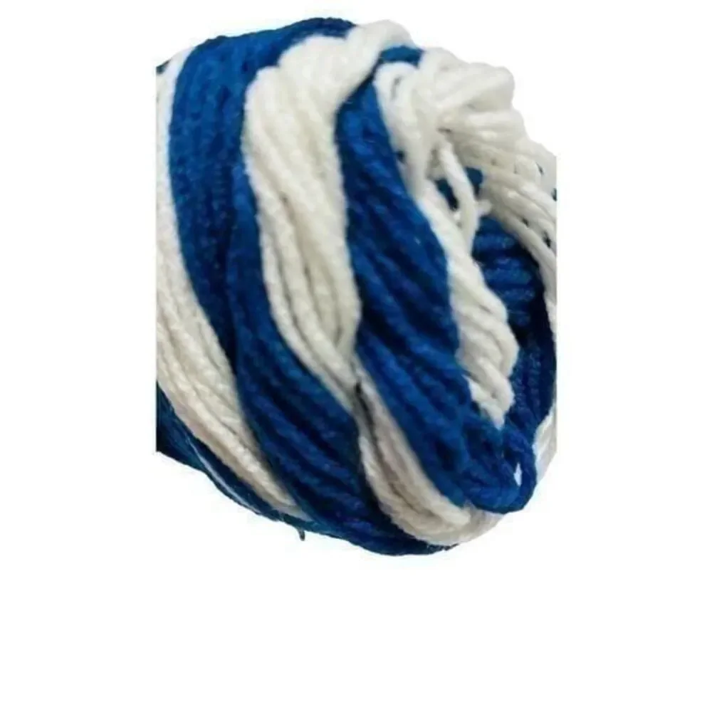 Red Heart Team Spirit Knitting Yarn blue royal 0947 white 4M 5oz with pattern in